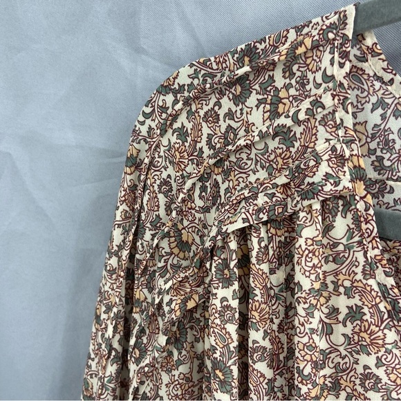 O.p.t. Lea Long Sleeve Tiered Ditsy Floral Mini Dress Size Small - Picture 8 of 11